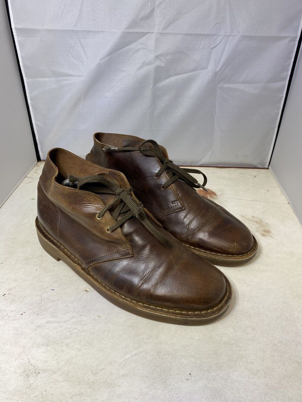 Clarks Mens Bushacre 2 Ankle Chukka Boots Brown Lace Up Round Toe 9M